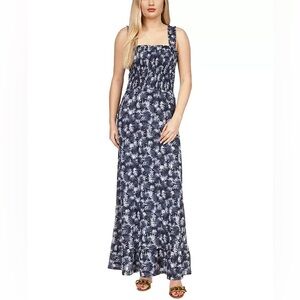 Michael Kors Tie Dye Palm Leaves Tropical Printed Smocked Maxi Dress Plus 3X